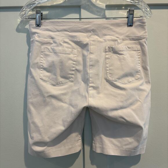J.McLaughlin Shorts Womens 6 White Bermuda Pull On Stretch Back Pockets Comfort - Picture 4 of 11